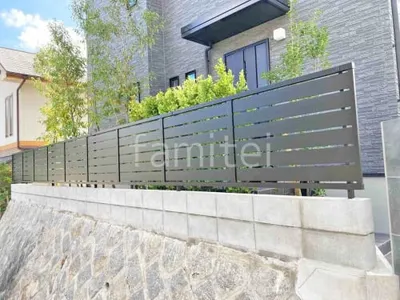 アルミ形材 フェンス LIXIL AB YS3型 横スリット3 目隠し ブロック塀 （化粧ブロック） 太陽エコブロックス 普通CB 