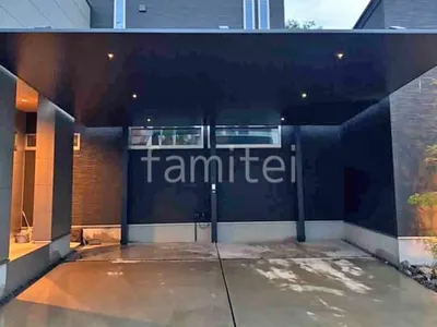 カーポート２台(ワイド) ツイン LIXIL カーポートSC 後方支持 ダスクグレー フラット屋根 後ろ柱 吊り下げ屋根