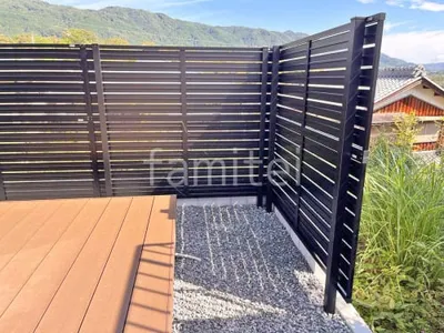 アルミ形材 フェンス LIXIL AB YS3型 横スリット3 2段柱 60角 目隠し