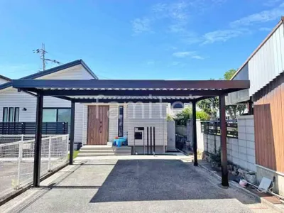 カーポート２台(ワイド) ツイン YKKAP ジーポートPro 積雪30cm対応 フラット屋根 折板屋根