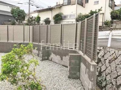 アルミ形材 フェンス LIXIL AB YL3型 横ルーバー3 目隠し ブロック塀 （化粧ブロック） ユニソン ジャスティ 