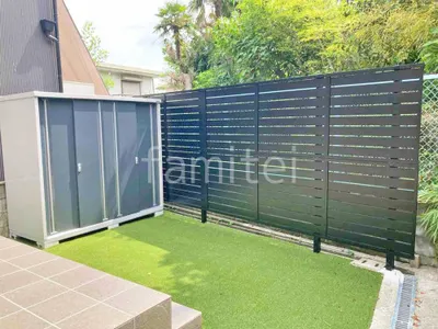 アルミ形材 フェンス LIXIL AB YS3型 横スリット3 2段柱 60角 目隠し