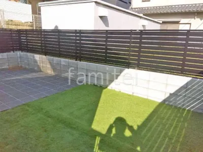 ブロック塀 （化粧ブロック） 太陽エコブロックス 普通CB  アルミ形材 フェンス LIXIL AB YS3型 横スリット3 目隠し