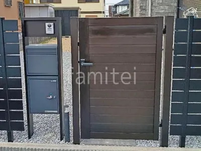 片開き 門扉 YKKAP シンプレオYM1型 横目隠し 