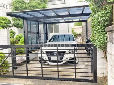 カーポート１台 （単棟） 三協アルミ スカイリード 奥行勾配 両側支持 フラット屋根