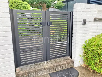 両開き 門扉 三協アルミ レジリア Y2型 横太格子 