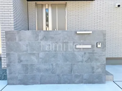 モダン門柱 壁タイル貼り タカショー セラレバンテ 郵便受けポスト YKKAP エクステリアポストG3型