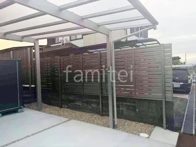 アルミ形材 フェンス LIXIL AB YS3型 横スリット3 2段柱 60角 目隠し