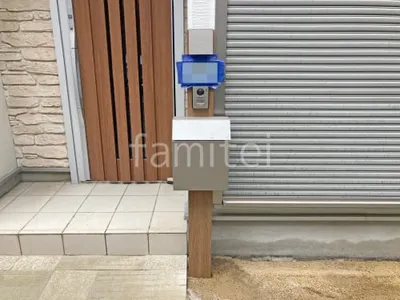 機能門柱 照明あり  LIXIL 木製調FW パターン2 