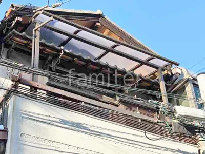 ２階ベランダ屋根  LIXIL スピーネR アール屋根 スタンダード 壁付