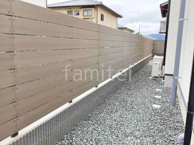 犬走り 防犯砂利敷き バラス砕石 防草シート加工