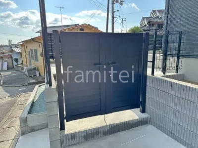 両開き 門扉 YKKAP シンプレオYM1型 横目隠し 