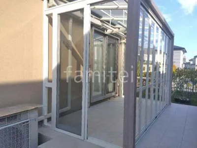 ガーデンサンルーム  LIXIL 木製調ガーデンルームGF 折戸仕様 フラット屋根