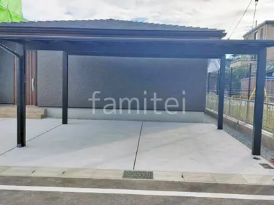 カーポート２台(ワイド) ツイン YKKAP エフルージュ FIRST フラット屋根