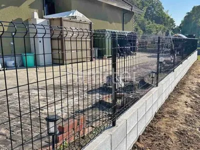 ブロック塀 （化粧ブロック） 太陽エコブロックス 普通CB  スチールメッシュ フェンス YKKAP イーネット3F型 スチール柱 境界・メッシュ