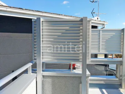 アルミ形材 フェンス LIXIL AB YL3型 横ルーバー3 2段柱 60角 上段のみ 目隠し