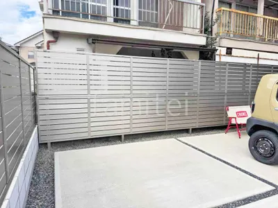 アルミ形材 フェンス LIXIL AB YS3型 横スリット3 2段柱 60角 目隠し