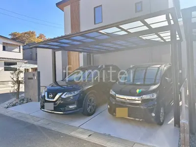 カーポート２台(ワイド) ツイン LIXIL ネスカＦ フラット屋根