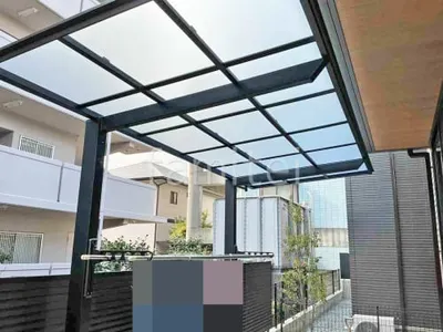 １階テラス屋根 （雨除け） LIXIL 独立式フーゴFテラス フラット屋根 独立式 スタンダード