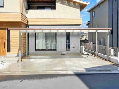 カーポート２台(ワイド) ツイン LIXIL 木製調 フーゴF フラット屋根