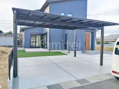 カーポート２台(ワイド) ツイン YKKAP エフルージュ FIRST フラット屋根