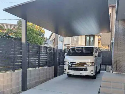 カーポート１台 （単棟） LIXIL カーポートSC ダスクグレー フラット屋根 吊り下げ屋根