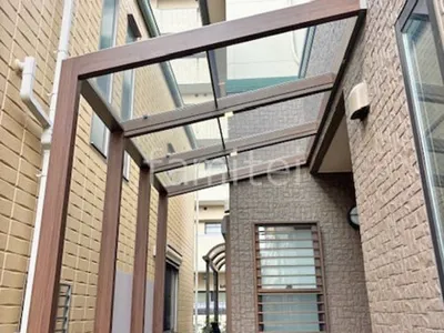 １階テラス屋根 （雨除け） LIXIL 木製調 ココマ テラス フラット屋根 壁付