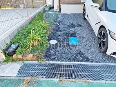 砂利敷き 防草シート加工