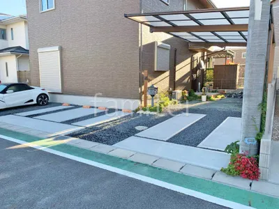 砂利敷き 防草シート加工