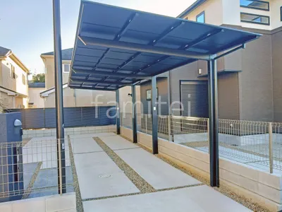 カーポート２台(縦) 連棟 LIXIL ネスカＦ フラット屋根