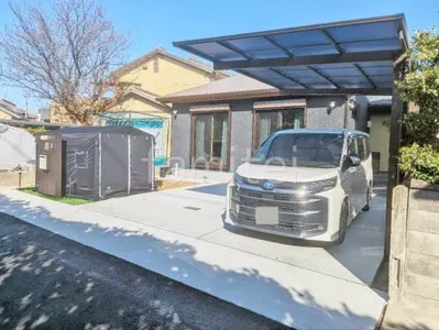 カーポート YKKAP エフルージュFIRST 1台用(単棟) F型フラット屋根 土間コンクリート