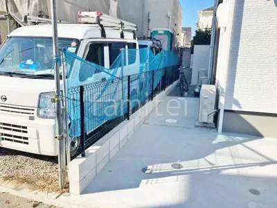 ブロック塀 （化粧ブロック） 太陽エコブロックス 普通CB  スチールメッシュ フェンス YKKAP イーネット3F型 スチール柱 境界・メッシュ