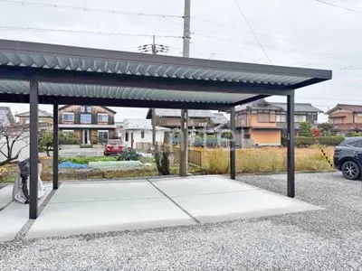 カーポート２台(ワイド) ツイン YKKAP ジーポートPro 積雪50cm対応 フラット屋根 折板屋根