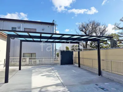 カーポート２台(ワイド) ツイン YKKAP エフルージュ FIRST フラット屋根