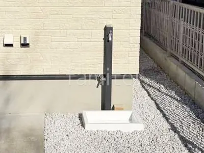 立水栓 ユニソン スプレスタンド60 蛇口2個 水受け メルス スクエアパン