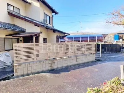 ブロック塀 （化粧ブロック） ユニソン リゲル  アルミ形材 フェンス LIXIL 木製調AA YR1型 横格子(ランダム) 木調・ラティス