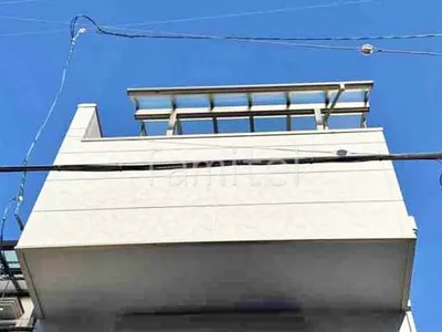 ３階ベランダ屋根  三協アルミ レボリューZ R 積雪50cm対応 アール屋根 スタンダード 壁付