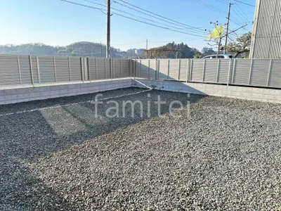 防犯砂利敷き バラス砕石 防草シート加工