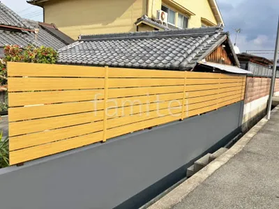 目隠しフェンス塀 F&F マイティウッドデコII 塗り壁 エスケー化研 ベルアート塗装