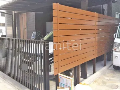 人工木・樹脂 フェンス（木調） F＆F マイティウッド デコll 高尺タイプ 目隠し 木調・ラティス 樹脂