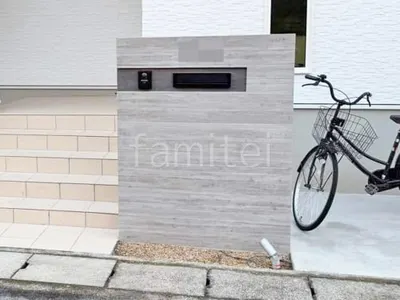 門柱 壁タイル貼り タカショー 木製調セラ ウォール RC杉板 郵便受けポスト 施主支給