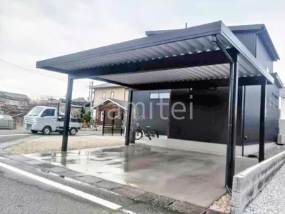 カーポート２台(ワイド) ツイン YKKAP ジーポートPro 積雪100cm対応 フラット屋根 折板屋根