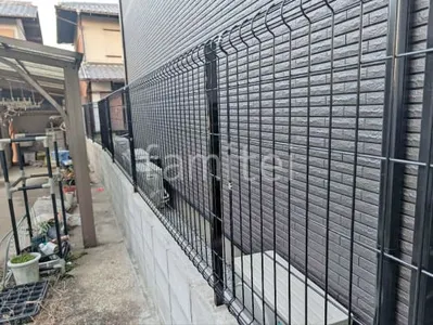 スチールメッシュ フェンス YKKAP イーネット3F型 スチール柱 境界・メッシュ ブロック塀 （化粧ブロック） 太陽エコブロックス 普通CB 