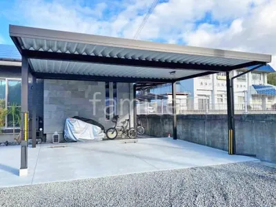 カーポート２台(ワイド) ツイン YKKAP ジーポートPro 積雪30cm対応 フラット屋根 折板屋根