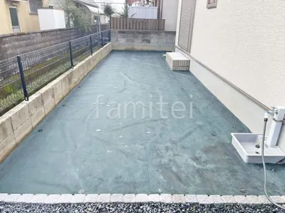 防草シート敷き