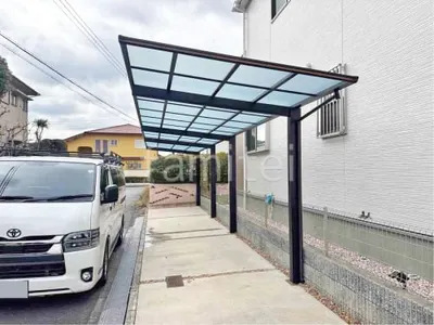 カーポート２台(縦) 連棟 YKKAP 木製調 エフルージュ FIRST フラット屋根