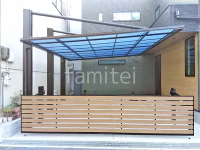 ２台ワイド 跳ね上げ門扉ゲート  LIXIL 木製調オーバードアS5型 