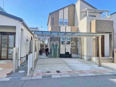 カーポート２台(ワイド) ツイン 三協アルミ スカイリード 奥行勾配 両側支持 フラット屋根