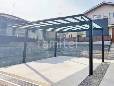 カーポート２台(ワイド) ツイン YKKAP エフルージュ FIRST フラット屋根