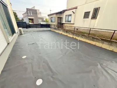 防草シート敷き